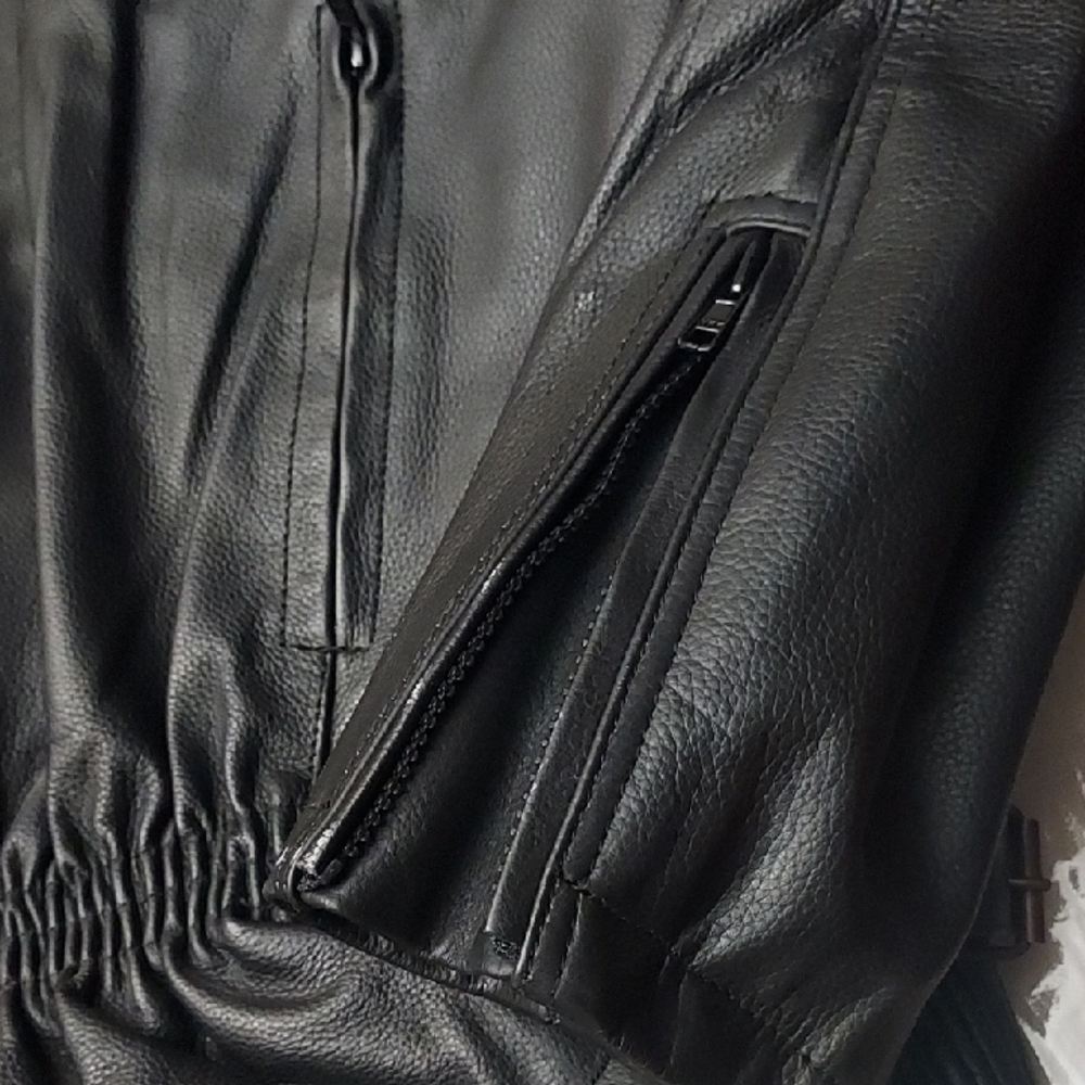 Black Leather Jacket Womens Size 4XL - Picture 7 of 15
